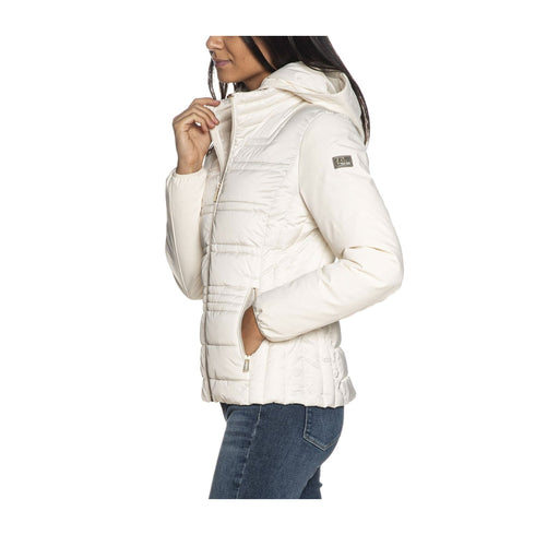 Yes Zee Piumino corto Piumino Donna con finto gilet Avorio - Francavilla Moda